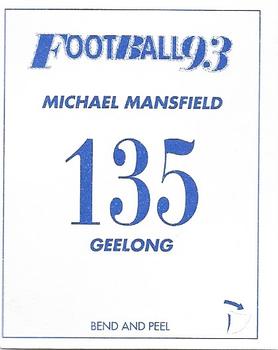 1993 Select AFL Stickers #135 Michael Mansfield Back